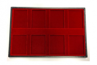 Red velvet tray for slabs 8 spaces